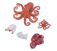 Octopus Model Toy Set for Educational Learning and Skill Development, 5pcs PVC Figurines for Home and School