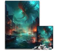Octopus Monster 1000-Piece Jigsaw Puzzle cardboard Jigsaw Puzzles for Adults Ideal for Teenagers & Collectors, Travel Gift, Family Activity 26X38CM/10.23x14.96inch