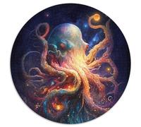 Octopus Monster 1000 Piece Jigsaw Puzzle Round Jigsaw Puzzle 1000 Pieces Educational Toy for Teenagers, Home Office Decor 67.5x67.5cm