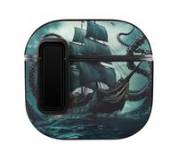Octopus Monster Piratees Ship Cute Case PC Earbud Cases Protective Cover Compatible for AirPods 4