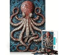 Octopus Mosaic Art Hard Jigsaw Puzzle for Adults 1000 Pieces Solid Logic Toy Simple Fun Precision Cut (50x75cm)