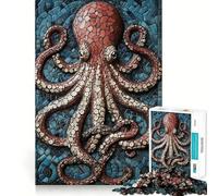 Octopus Mosaic Art Jigsaw Puzzles for Adults1000 Pieces Strong Logic Toy Tension Relief Clear Edge Premium Gift (38x26cm)