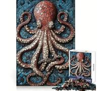Octopus Mosaic Art Jigsaw Puzzles for Adults1000 Pieces Strong Logic Toy Tension Relief Clear Edge Premium Gift (38x26cm)