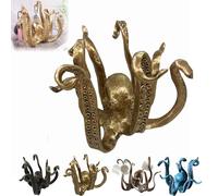 Octopus Mug Holder, Octopus Coffee Mug Holder, Octopus Mug Holder For Counter Top, Octopus Cup Holder, Retro Resin Octopus Desktop Statue (Color : Gold)