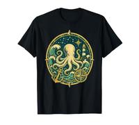 Octopus Nautical Anchor Compass Lighthouse Sea Kraken Men T-Shirt