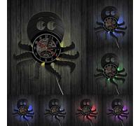Octopus Nautical Wall Art Wall Clock Kraken Octopus Vinyl Record Wall Clock Deep Sea Navy Home Decor Modern Clock Wall Watch With LED