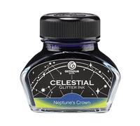 Octopus Neptune's Crown Shimmer Ink Blue Gold for Fountain Pen - Ink with Glitter - Celestial Collection - Inkwell 30ml