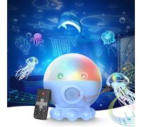 Octopus Night Light Projector for Kids -17 Light Modes Ocean Star Projector with 360° Rotation,3 Projection Films,9 Lullaby Songs,Kids Night Lamp with Remote&Timer for Birthday Christmas Gifts (Blue)