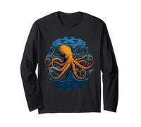Octopus Ocean Animal Marine Life Tentacle Bubble Art Long Sleeve T-Shirt