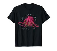 Octopus Ocean Animal Marine Life Tentacle Bubble Art T-Shirt