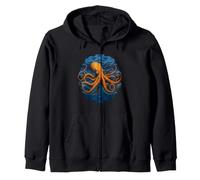 Octopus Ocean Animal Marine Life Tentacle Bubble Art Zip Hoodie