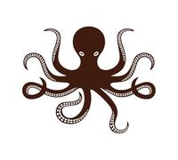 Octopus Ocean Kids Room Vinyl Wall Stickers 34x42.3cm Removable Without Leaving Glue Coffee