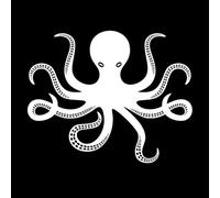 Octopus Ocean Kids Room Wall Stickers 34x42.3cm Multiple Size Options White