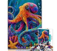 Octopus Oil Painting 1000 Pieces Jigsaw Puzzle for Adults& Teens,Challenging Game And Family Play for Is Ideal As A Gift for The Whole Family (50x75cm)