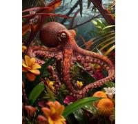 Octopus Paint by Numbers for Adults with Frame, Large Paint by Number Canvas Kits, DIY Color Oil Painting Acrylic Paints with Brushes, Hobbies for Adults Women, Home Wall Decor Gifts 40x60cm J8-119