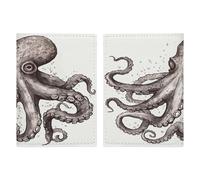 Octopus Passport Holder Ultra Slim PU Leather Travel Document Organizer Compact Premium International US Passport Protector Cover for Women Men