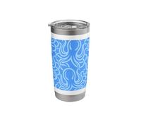 Octopus Pattern. Modern Nautical Motif. Blue Colour. Stainless Steel Insulated Tumbler