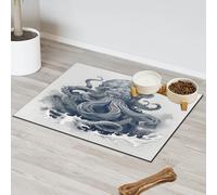 Octopus Pattern Pet Feeding Mat for Cat Dog Water Bowl Food Mats Pet Feeding Mats Absorbent Nti-Slip Contain Spills Protects Floors Placemat 43.1 x 76.2 cm