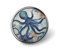 Octopus Pins Sets Ocean Park Ocean Theme Button Pins Badge Pin Beach Themed Buttons For Jeans Nautical Coastal Sea Theme Pins For Backpacks Badges Hats Bags Housewarming Gift