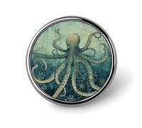 Octopus Pins Sets Ocean Park Ocean Theme Button Pins Badge Pin Beach Themed Buttons For Jeans Nautical Coastal Sea Theme Pins For Backpacks Badges Hats Bags Housewarming Gift