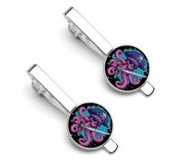 Octopus Pirates 2Pcs Tie Clips for Men Tie Pins Women Necktie Pinch Bars Tacks Silver Jewellery