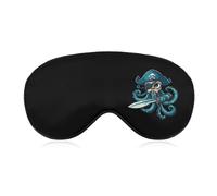 Octopus Pirates Cute Sleep Mask for Women Men Light Blocking Eye Shade Cover with Adjustable Elastic Strap