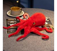 Octopus Plush - 45cm long teddy - Cute soft Stuffed animal - Realistic plushie with big Eyes for hug & cuddle - Cute Peluche - Christmas, Valentine and birthday best toy gift. (Red 45cm)
