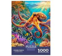 Octopus Puzzle 1000 Piece, Jigsaw Puzzle Challenge Eco-friendly Paper Puzzle for Adults & for Age 14 And Up 38x26cm/1000pcs