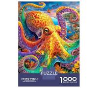 Octopus Puzzle 1000 Piece, Jigsaw Puzzle Challenge Eco-friendly Paper Puzzle for Adults & for Age 14 And Up 38x26cm/1000pcs
