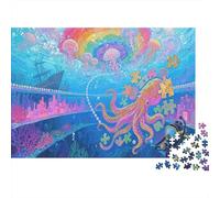 Octopus Puzzles 1000 Piece Challenge Toy For Adults And Kids The Underwater World Impossible Jigsaw Puzzle Educational Challenge Home Decoration Gift 1000pcs (75x50cm)