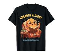 Octopus Reading a Book Unearth a Story Program 2026 T-Shirt