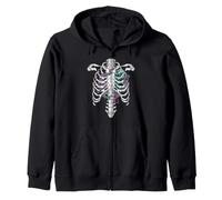 Octopus Rib Cage Anatomy Marine Life Ocean Gothic Art Zip Hoodie