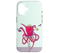Octopus riding a road bike Case for iPhone 16