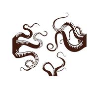 Octopus Sea Animal Bathroom Octopus Tentacle Set Vinyl Wall Stickers 51x59.6cm Multiple Size Options Coffee