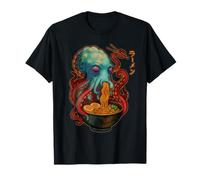 Octopus Sea Monster Slurps Ramen, Retro Manga Style T-Shirt