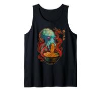 Octopus Sea Monster Slurps Ramen, Retro Manga Style Tank Top