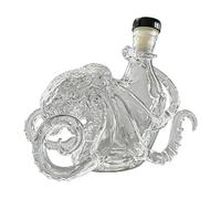 Octopus Shaped Glass Decanter Hand Blown 3D Artistic Borosilicate Bottle 350ml Decorative Liquid Container Elegant Unique Bar Decor Gift for Whisky Wine Soda Marine Lovers Transparent 350ml