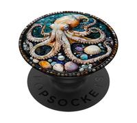 Octopus Shells Round Marine Wildlife Art Design PopSockets Adhesive PopGrip