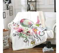 Octopus Sherpa Blanket 3D Ocean Kraken Fleece Throw Blanket for Kids Boys Rose Octopus Tentacles Plush Blanket Watercolor Personalized Animal Decor Fuzzy Blanket for Sofa Bed,Double 60x79 Inch