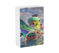 Octopus Ship Cigarette Case 85mm King Size, Crushproof Plastic Cigarette Box Holder for Men Women Cigar Protective Cover Waterproof Cigarettes Holder 20 Capacity