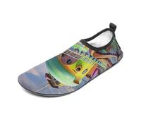 Octopus Ship Water Shoes for Men Women, Lightweight Stretch Swim Shoes with Anti-Slip Rubber Sole, Quick-Dry Aqua Socks for Pool, Beach, Surfing, Style, 8 Women/8 Men
