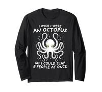 Octopus Shirt I Wish I Were An Octopus Funny Octopus Squid Long Sleeve T-Shirt