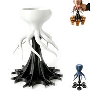 Octopus Shot Dispenser, 3D Printed Octopus 6 & 8-Shot Dispenser, Fun Alcohol Shots Dispensers for Drink Cocktail Juice, Unique Fun Bar Accessories, Parties and Drink Tools (White, 8-Shot)