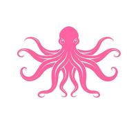 Octopus silhouettewith Vinyl Wall Stickers 36x52.2cm Window Decals Pink