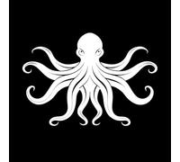 Octopus silhouettewith Vinyl Wall Stickers 50.4x73.1cm Glass Stickers White