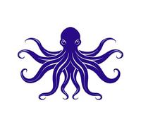 Octopus silhouettewith Wall Stickers 57.6x83.5cm Personalized Customization DarkBlue