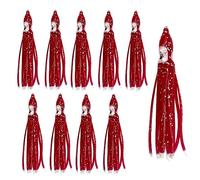 Octopus Squid Skirts Trolling Lures, 9cm x 10 Pieces Soft Fishing Bait Glow In the Dark Luminous Saltwater Freshwater Baits for Bass Catfish Trout, Multicolored
