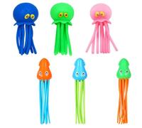 Octopus Squishy, Squishy Octopus Bath Toy Set, Diving Toys for Swimming Pool, Octopus Toy for Water Play, 6 Piece Underwater Activity Collection