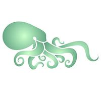 Octopus Stencil - 15cm x 30.5cm (L) - Reusable Sea Ocean Nautical Seashore Reef Wall Stencil Template