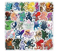 Octopus Stickers,Octopus Graffiti Stickers,50Pcs Vinyl Waterproof Decals for Kids Teens,for Phone Laptop Water Bottles Skateboard Computer Phone Luggage Guitar Car Gifts